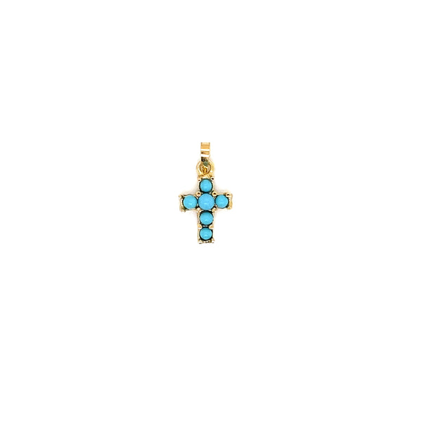 Turquoise Cross Charm