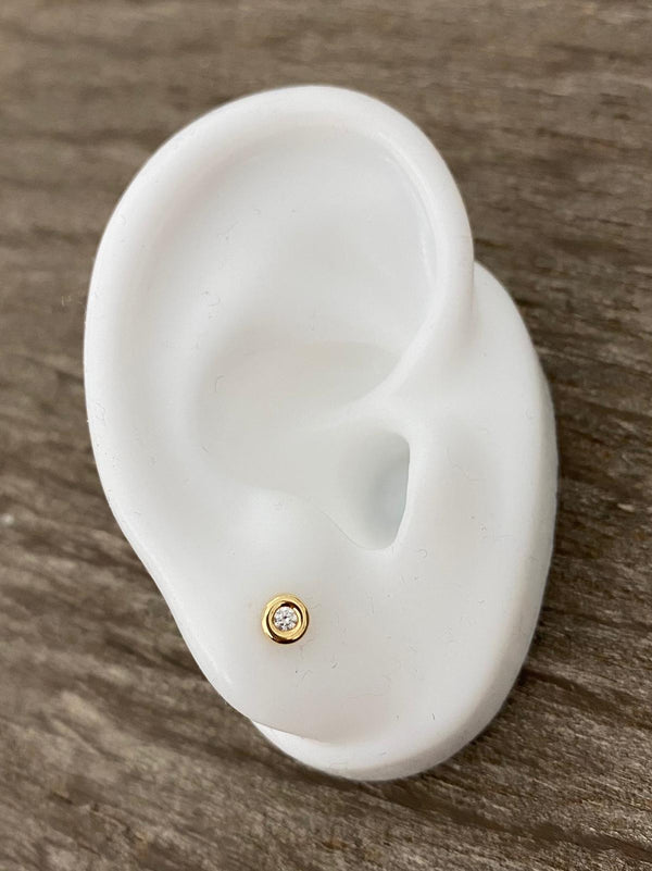 Diamond Bezel Earring