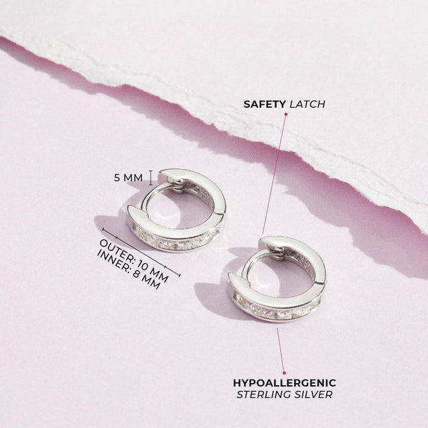Small Zirconia Channel Hoops
