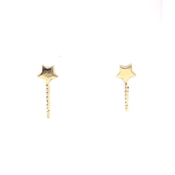 14kt Yellow Gold Star with Chain Earrings