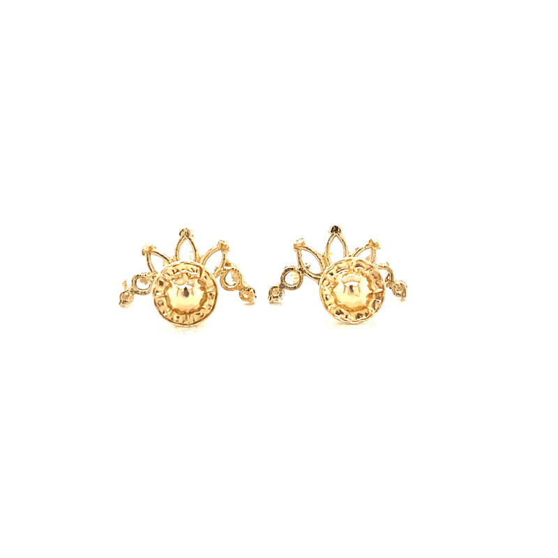 14Kt Yellow Gold Multi Marquis Earrings