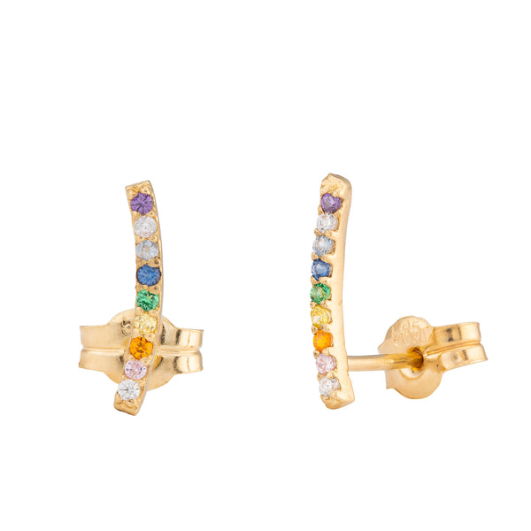 14kt Yellow Gold Multi Color Earrings
